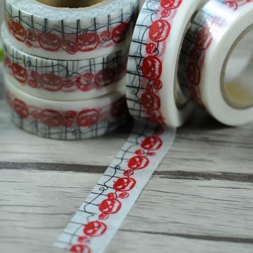Free shipping 15mm*10m high quality washi paper tape/red pumpkin masking japan washi tape