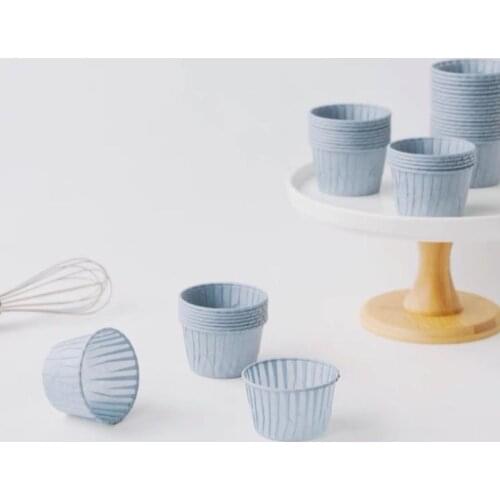 Large форма для свечей тело Baking Cupcake Paper Cups Curling Blue Gray Household Muffin 50 Pcs/Copy Heat-Resistant Lace Mold