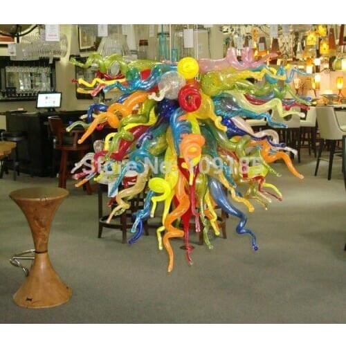 Chihuly Blown Glass Chandelier Lighting Multicolor for Living room led Light source