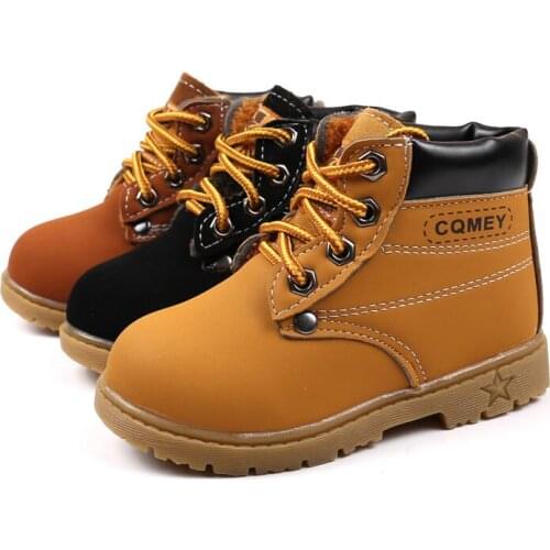 Kids Plush Martin Boots Warm Ankle Boots Trendy Girls and Boys Sneakers 2021