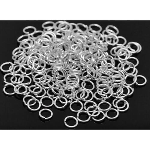 Doreen Box Steel Silver color Open Jump Rings For DIY Jewelry Making 5mm(1/4"), 1000 pcs (B16976)