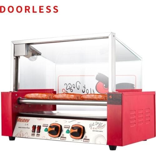 220v Electric Sausage Baking Machine 1330w Commercial Automatic Mini Dual Control Temperature Hot Dog Warmer Hearting Machine