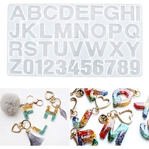 Digital Alphabet Resin Mold Silicone Jewelry Casting Mold DIY Alphabet Crafts Crystal Pendant Decoration Ornament Making Mold