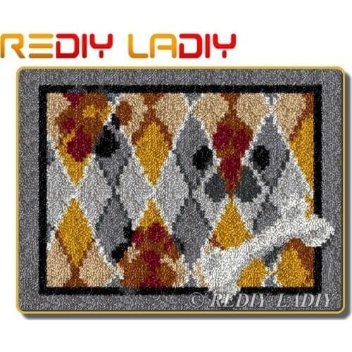 Latch Hook Rug Paw & Bone Mat Crocheting Carpet Rug 100% Acrylic Yarn Sofa Cushion Mat DIY Carpet Rug Home Decor Hobby & Crafts