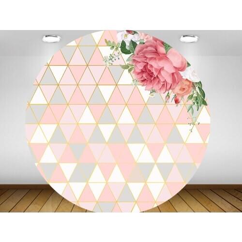 Bridal shower backdrop Round Panel circle background wedding flower party decoration candy dessert table banner fabric polyester