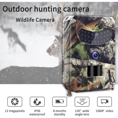 Hunting Trail Camera 12MP 1080P Waterproof Wildlife Night Vision 120 Degree Angel Infrared Wild Camera Animal Recorder Scouting