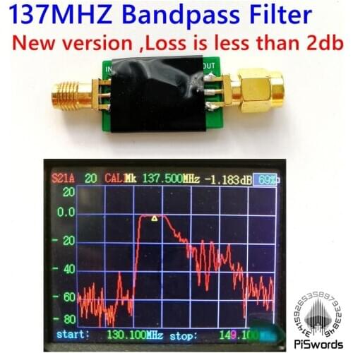 New Version High Pass 137MHZ Band PASS Filter 130MHZ-145 MHz Special for weather meteorological satellite bandpass piswords