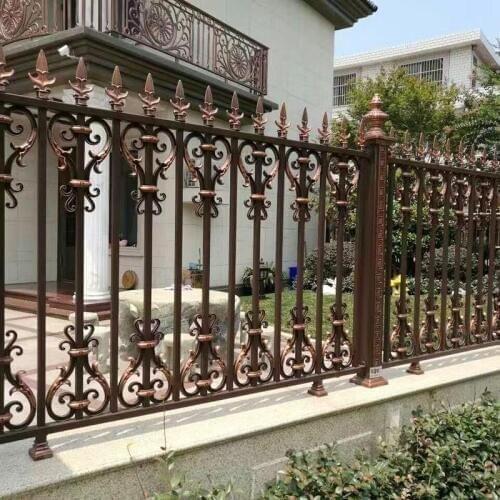New style powder coated metal aluminum fence designs hc-af6