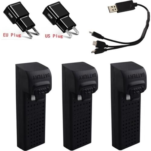 Original 3.7V 500mAh Lipo Battery and 3 in1 Charger For UDI U61 U61W A30 A30W RC Drone Spare Parts Rechargeable Battery