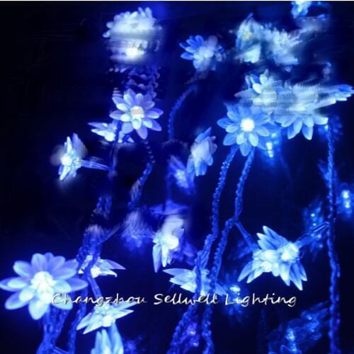 Great!christmas Lamp Christmas Tree Coloured Light Decoration 2.5m Blue Lotus Led Battery Lighting H058(2)