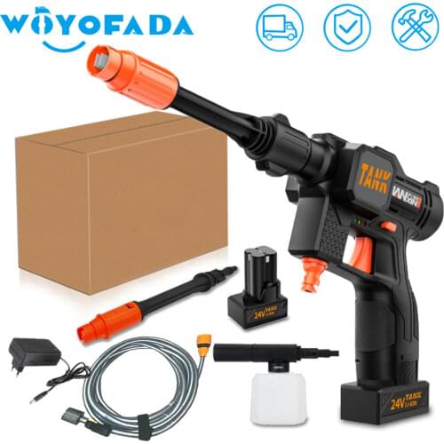 500W 0-12000mAh Cordless Electric Pressure Washer Power Washing Auto Spray Gun Car Wash Water Gun Garden Tool