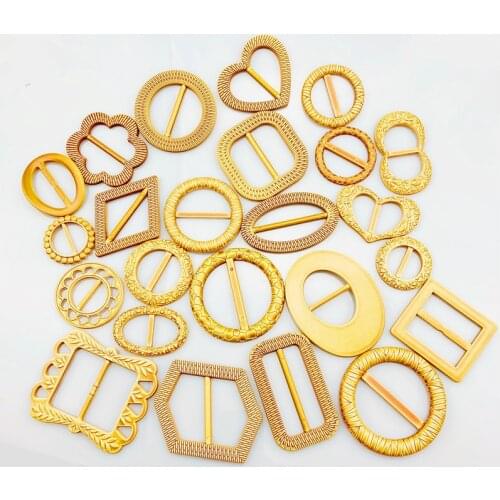 Plastic Rattan Woven Belt Buckle Tri-Glide Slider for Man Bohemian Style Adjustable Buckle DIY Backpack Strap Ribbon Decorative