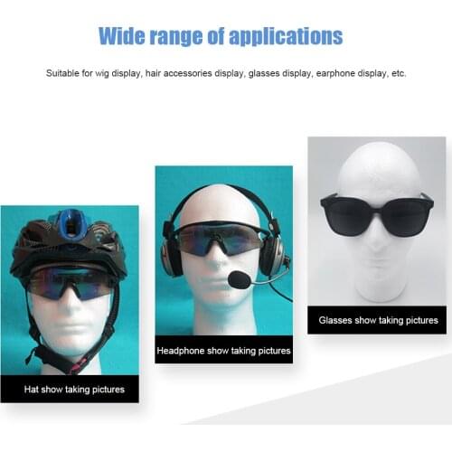 Practical Flocking Foam Head Mold Wigs Glasses Hat Scarf Display Holder Stand Model Photograph Props Male Mannequin Head