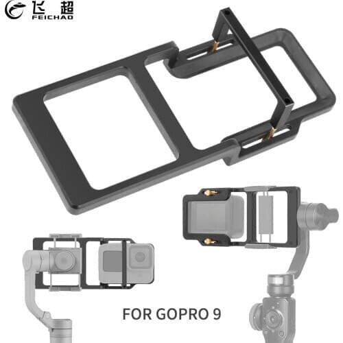 Handheld Gimbal Mount Action Camera Switch Adapter Splint Plastic Plate for Osmo Mobile 4 3 Zhiyun for Gopro Hero 9 8 Black 7 5
