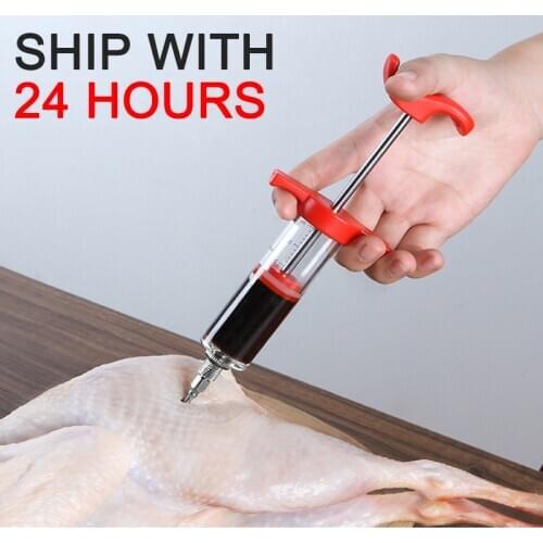 Flavoring Needle Turkey Syringes Steak Poultry Meat Spice Flavor Syringe Kitchen Cooking BBQ Marinade Injector accessories Tool