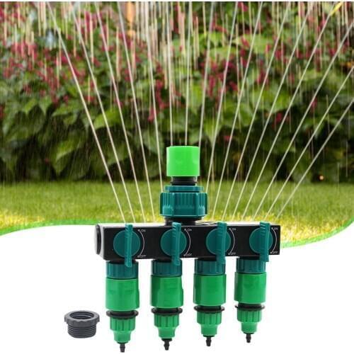 Garden Irrigation System 4-way Tap Hose Splitter Garden Drip 4/7 or 8/11 Hose Fittings Pipe Connector Irrigation Set Watering