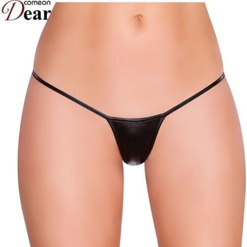 Comeondear XXXL Shiny G String Micro Mini Thong Women Sexy Panties Plus Size Erotic Briefs Underwear Female Bikini Shorts PA5128