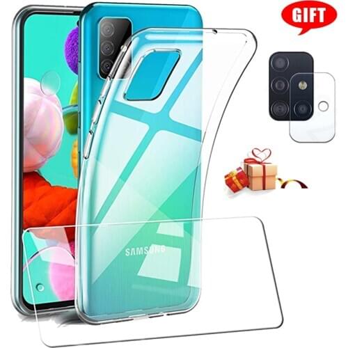 VALAM Tempered Glass For Samsung Galaxy A51 Protective Glass Clear Case