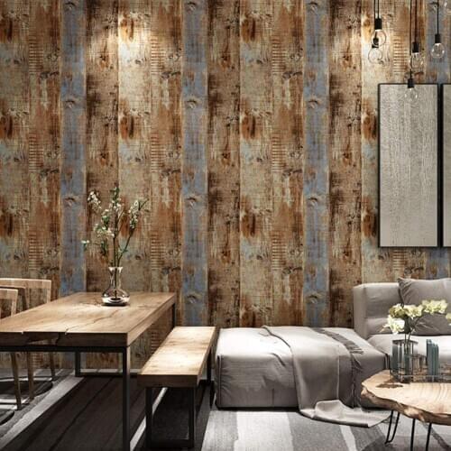 Vintage Wood Self Adhesive Paper Removable Peel Stick Interior Blue Clean Trace Leave Surfaces Film No Wallpaper Easy Panel S1I5