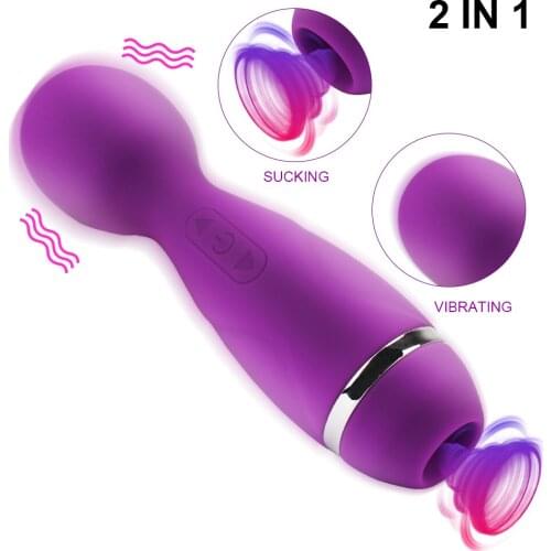 Magic Wand Oral Sex 8 Vibrating + 5 Sucking Mode Dildo AV Stick Vibrator Vagina Sucking Sex Toys for Women Clitoris Stimulator