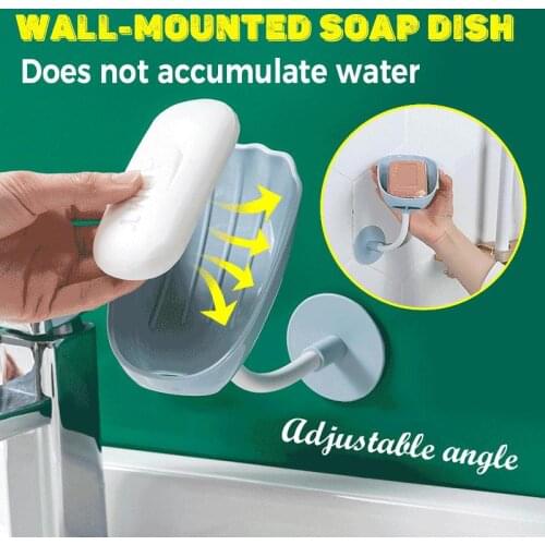 Rotatable Soap Holder Wall-mounted Countertop Dual-purpose Soap Dish Creative Shell Soap Holder Bathroom Acc Dropshipping