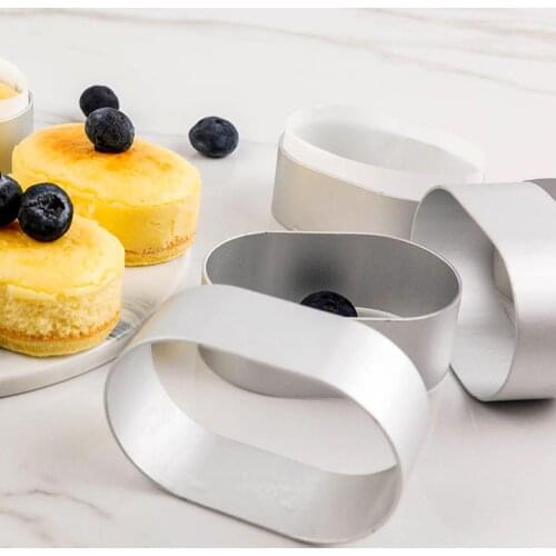10/100Pcs Mold/Edge Paper Kitchen Stainless Steel Oval Semi Cooked Cheese Cake Mold Edge Demoulding Paper Non-stick Baking Tool