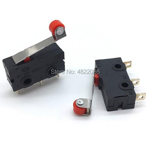 10pcs Mini Micro Switch NO NC 3Pin With Roller Lever Limit Switch 5A 125V 250VAC