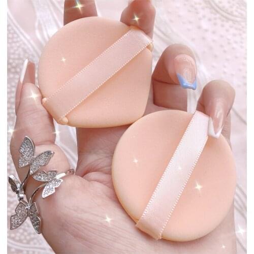 2pcs Powder Puff Air Cushion Puff Wet & Dry Makeup Sponge Non-flying Fan Solid Color Make Up Powder Beauty Tool Cosmetic Puff