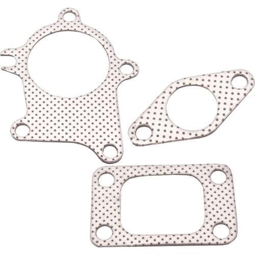 3pcs/lot T3/T4 Turbo 5 Bolt Turbocharger Downpipe Gasket Combo Kit For Garrett Universal