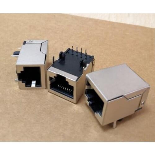 5PCS RJ45 Socket 90 Degree Right Angle PCB Shielded Network Connector Long Body Rear