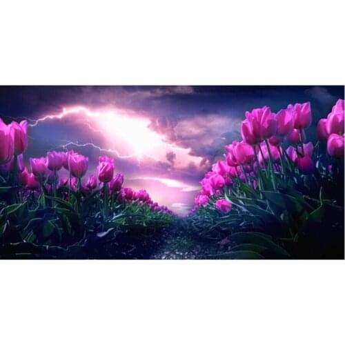 New product hot sale AB diamond painting evening tulip flower 5d DIY diamond embroidery flower mosaic home decoration