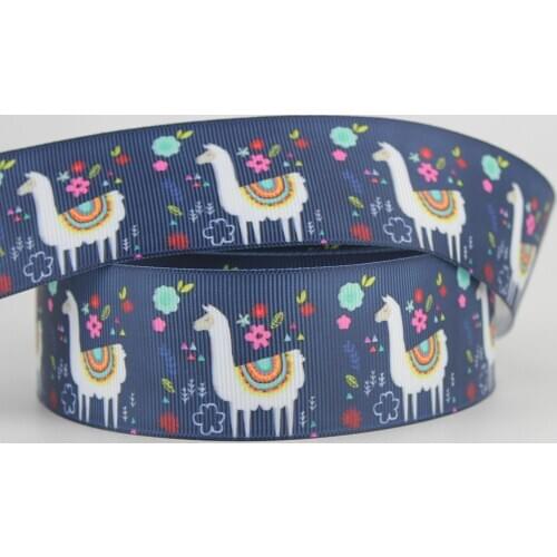 Llamas printed grosgrain ribbon DIY handmade,Wedding decoration materials party gift wrap 16mm 22mm 25mm 38mm 57mm 75mm