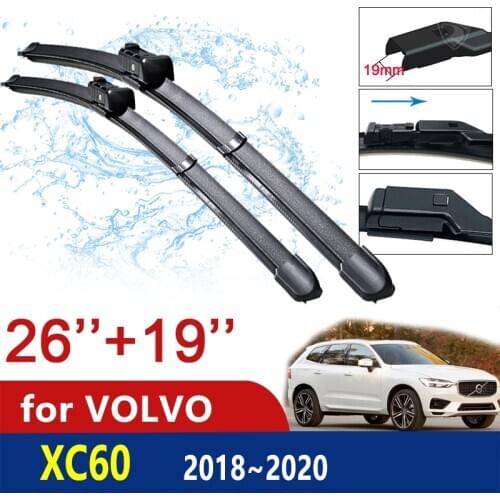Car Wiper Blades for VOLVO XC60 2018 2019 2020 MK2 Front Windshield Wipers Brushes MK2 RDesign T4 T5 T6 D4 D5 Car Goods Stickers