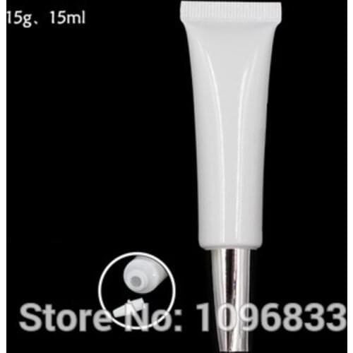 15G 15ML White Soft Tubes with Silver Square Cap, Medical or Cosmetic Cream Packing Tubes, Empty Plastic Soft Bottles100pc/Lot