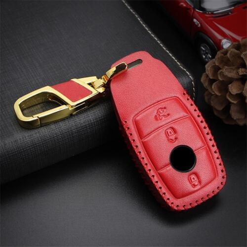 2019 Genuine Leather Car Key Cover Case for Mercedes Benz AMG 2017 W213 New E Class E200 E260 E300 E320 Car Keychain Accessories