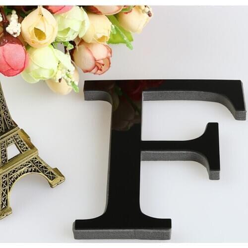 #15CM Black/Gold/Silver 3D Mirror English Letters Wall Stickers For Logo Name Alphabet Wedding Love Letters Wall Home Decor