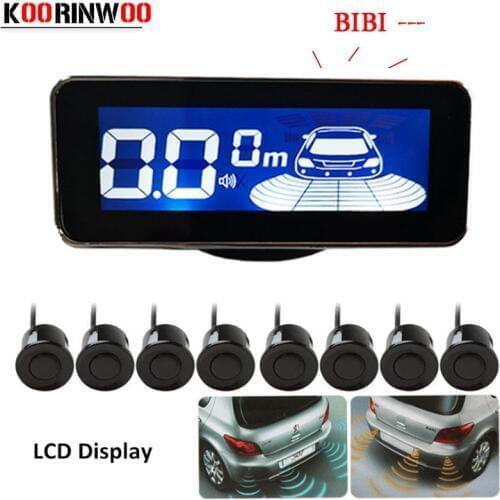 Koorinwoo LCD Digital Car parking sensors 8 Radars front Probes Back Reverse Monitor Parktronic Alarm System parking Assistance