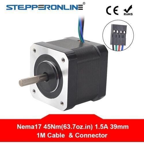 4-lead Nema17 Stepping Motor 42 Motor 1.5A 39mm 45Ncm 1m Cable Nema 17 Step Motor for 3D Printer/CNC XYZ