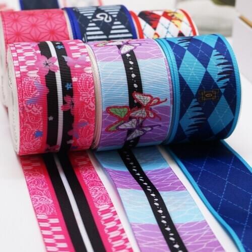 50 Yards kimetsu no yaiba Double Side Printed Grosgrain Ribbon 49875