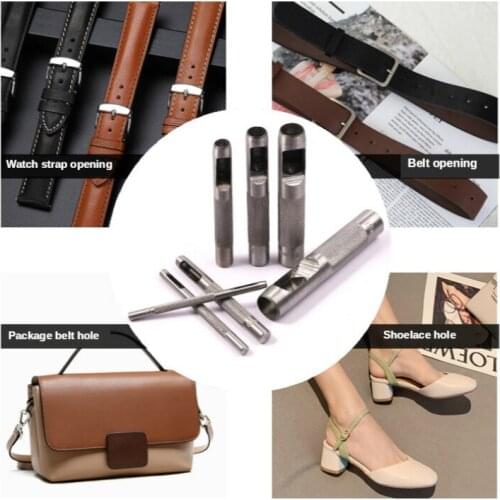 Quality 3-15MM Pick Leather Tools Leather Punch Leathercraft Hole Craft Set Hollow Puncher Belt Punch for Belt Plastic
