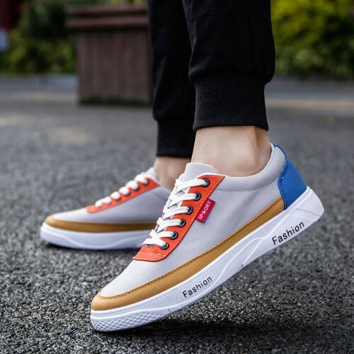 Ventilation Skateboarding Shoes Vogue Tidal Flat Trend Of Men Sports Tennis Low Tide Student Flat Shoes Canvas Skateboarding
