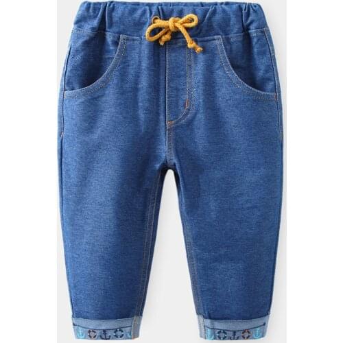 Toddler Girls Jeans Baby Boy Pants Autumn Children Soft Denim Korean Jeans 2021 High Waist Pants for Kids 2-6Y