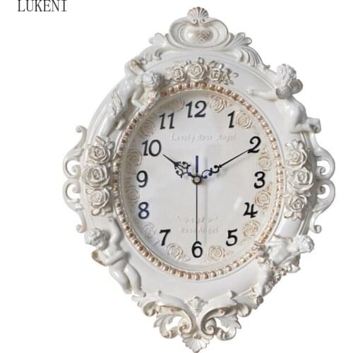 European style living room creative fashion art decoration wall clock mute bedroom wall clock quartz clock