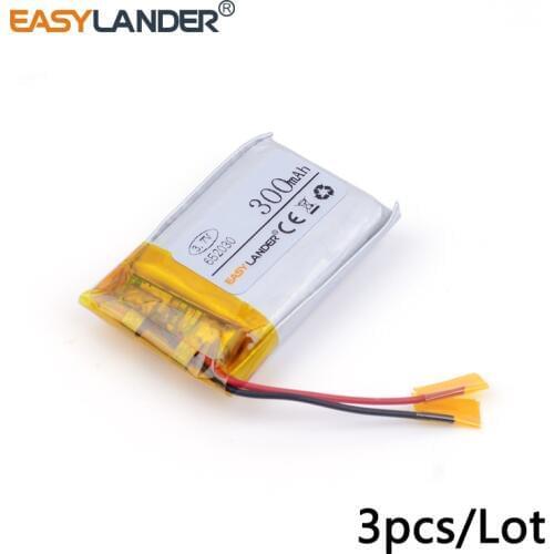 3pcs /Lot 652030 300mAh 3.7v lithium Li ion polymer rechargeable battery High rate battery power battery capacity battery