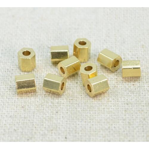 100 PCS 4mm*4.5mm Metal Raw Brass Spacer Beads 1.2mm Hole Beads Tube Beads For Jewelry Making