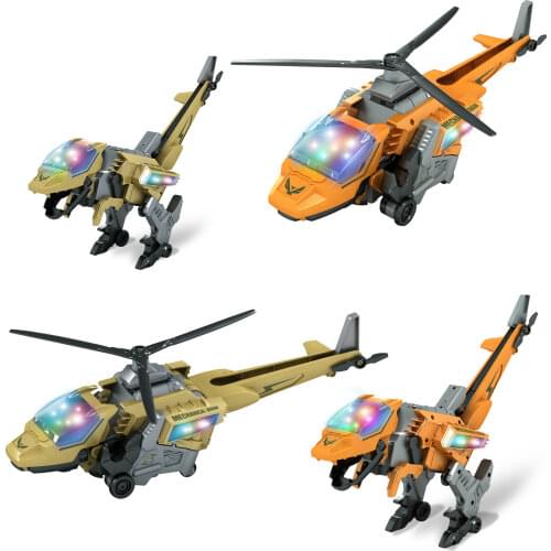 Novelty Transforming Dinosaur Toys With LED Light Music 2 Modes Dino Toy Educational Toys Develop Kids Imagination Toy Gifts