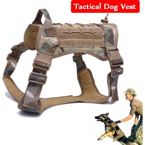 New ! Waterproof Military Police Dog Training Molle Vest Tactical Hunting Dog Vest Service Dog Harness Jacket 3 Size