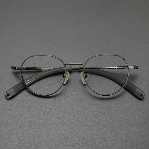 2021 pure titanium eyeglasses frame men fashion brand round optical glasses Myopia Hyperopia prescription women eyewear
