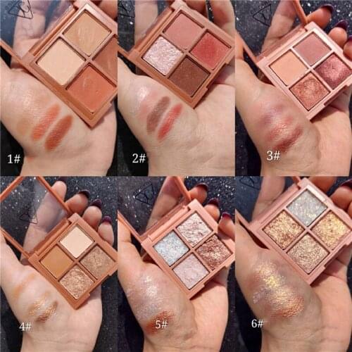 4 Color Eye Shadow Palette Matte Shimmer Pearlescent Glitter Eyeshadow Easily To Apply Long Lasting No Blooming Makeup TSLM1