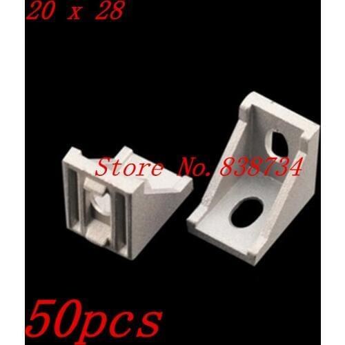 50pcs 2028 corner fitting angle aluminum 20 x 28 connector bracket fastener match 2020 industrial aluminum profile
